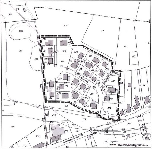 Bebauungsplan Nr. 36, 1. Änderung - Geltungsbereich