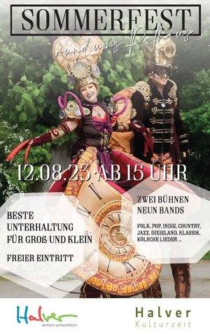 Stelzenläufer mit phantasievollen Kostümen