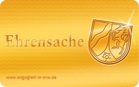 Goldene Karte mit dem Aufdruck Ehrensache