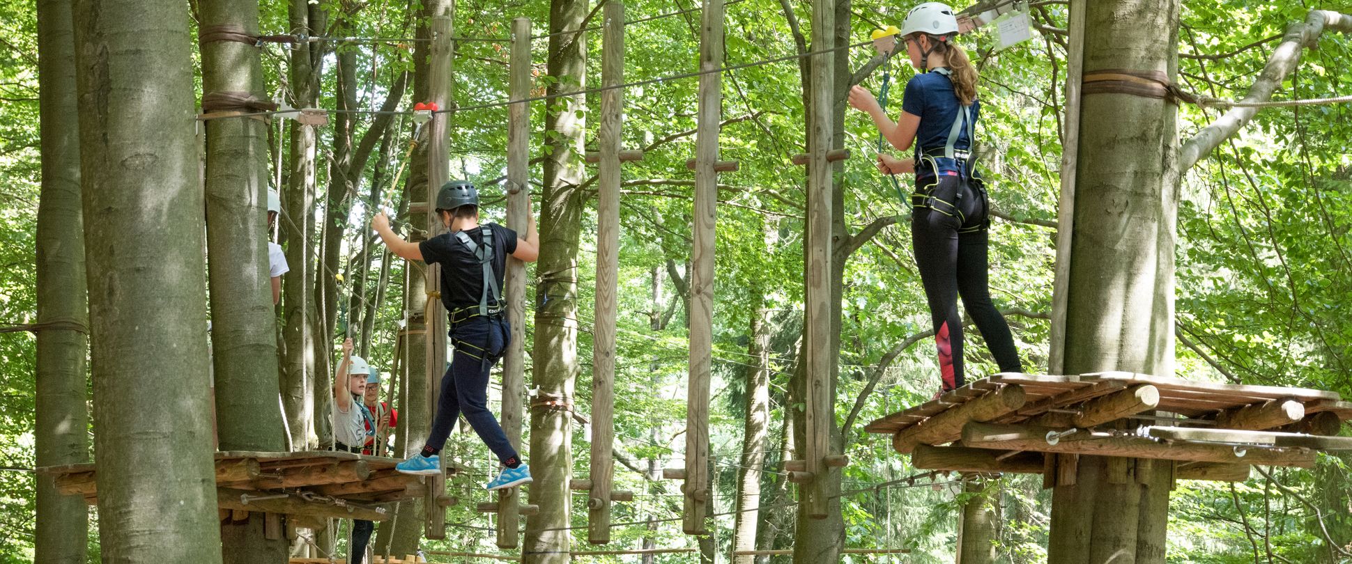 Kinder im Kletterwald